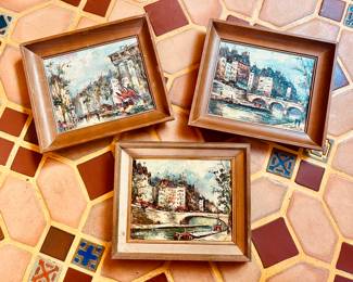 Original Oil Painting of Parisian Street Scenes