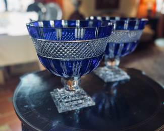 Cobalt Blue Cut-to-Clear Centerpieces