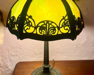 Antique Slag Glass Lamp