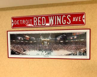 tons of sports team pictures and signs