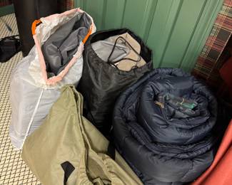 sleeping bags and air mattress