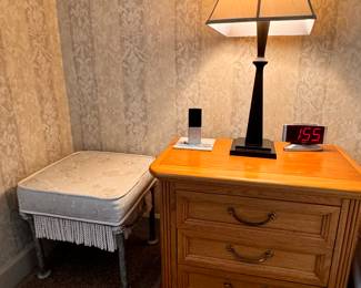 Oak sideboard and wonderful little stool with fringe