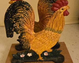 Cast iron rooster napkin holder