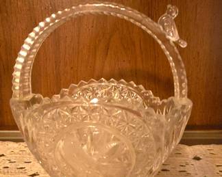 Cut glass wedding basket