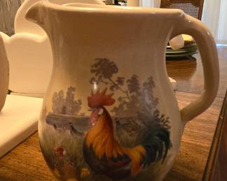 Marshall pottery Shaker and Thangs rooster pitcher