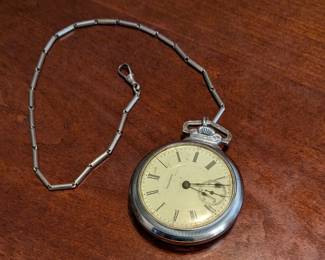 Waltham pocket watch with chain.