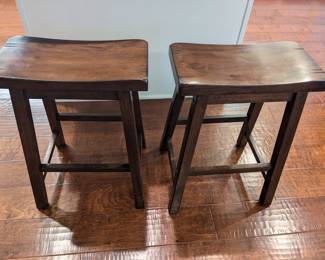 2 comfortable saddle seat style barstools