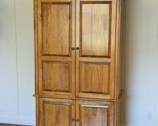 Large wood storage cabinet