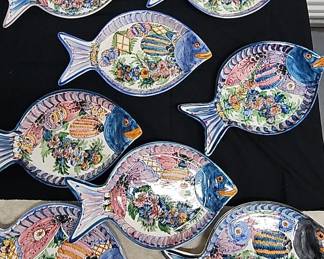 FTH203 - ONK Skyros 14" Ceramic Fish Wall Hangings (8)