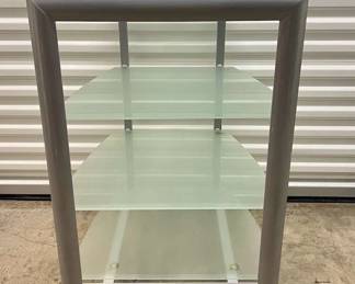 FTH326- (4) Tier Metal Framed Glass Shelving Unit