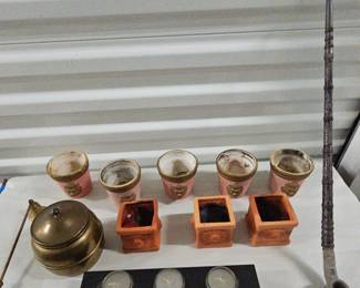 FTH135-Unique Looking 20" Smoking Pipe With An Assortment Of Decorative Candle Holders.