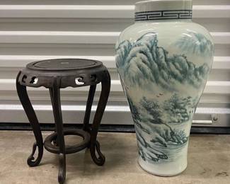 FTH315- Ceramic Vase With Wooden Stand