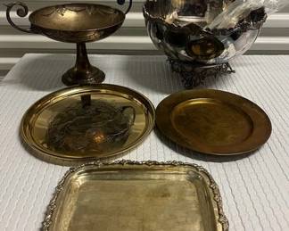 FTH184- Assorted Silvertone, Goldtone And Silver Plated Serveware