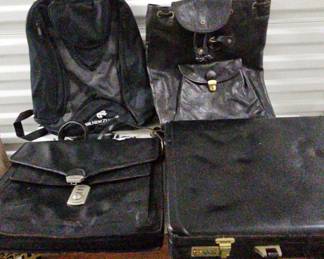 FTH151-Collection Of Black Briefcases And Backpacks