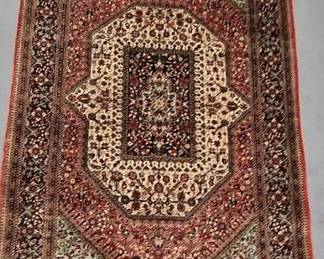FTH114 - Vintage High Quality Fine 100% Silk Persian Prayer Hand Woven Rug #1