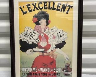 FTH202- Framed Print L’ Excellent Consommé De Viande De Boeuf