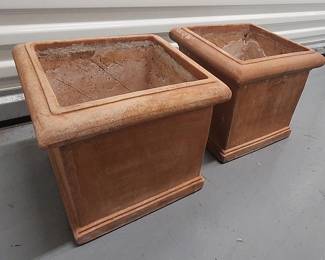 FTH134 - Pair of Vintage Terra Cotta Planter Boxes (sm.)