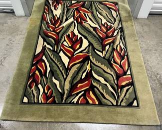 FTH313- Indich Collection Nepal Heleconia 100% Wool Pile Floor Rug