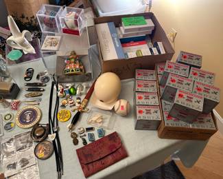 Ostrich Egg, Leather Wallet, Ammunition, etc (Table by Register)