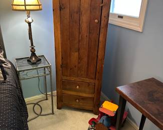 Wood Cabinet , Metal & Glass Small Table, 
Metal Decorative Car 
(Bedroom  Upstairs)