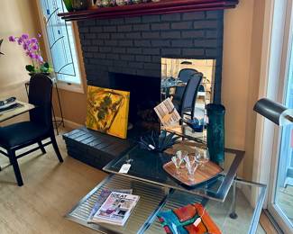 House of Denmark 3 Level Glass and Metal Coffee Table (Living Room)