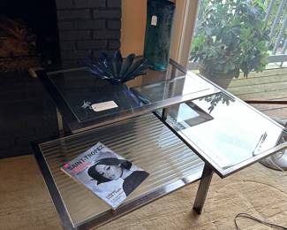 House of Denmark 3 Level Glass and Metal Coffee Table (Living Room)