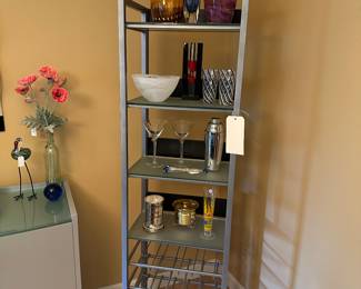 House of Denmark Shelf,
Swirl Bowl made in Turkey,
Pier 1 Glassware,
Etc. (Register Area)