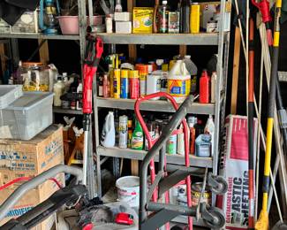 cleaning supplies/oils/lubricants/shelving