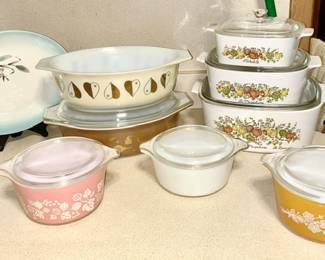 Vintage Pyrex and corning ware, some SOLD