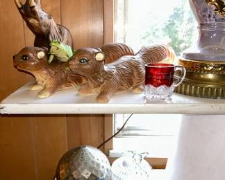 Ceramic, wooden & glass collectibles