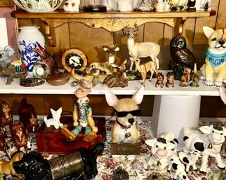 Misc. vintage MCM & modern animal figurines, etc.