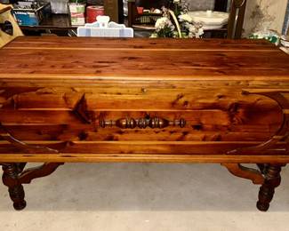 Vintage cedar chest with legs
