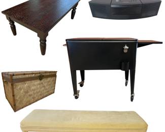 Bose System, Rolling Cooler, Coffee Table