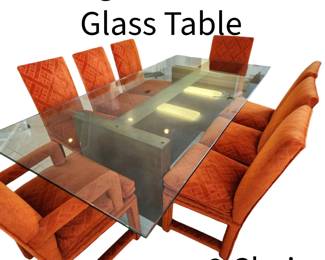 Gorgeous Glass Dining Table & 8 Chairs
