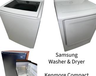 Washer, Dryer & Compact Refrigerator
