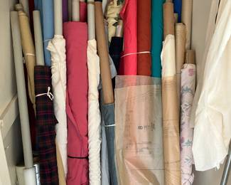 Bolts of fabric  some vintage 