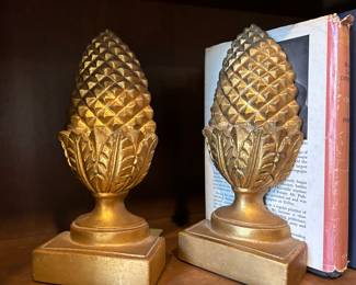 Lot #161 - $35 - Ceramic pineapple bookends. 9-1/2”H