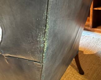 Cat scratch damage on leather wingchair