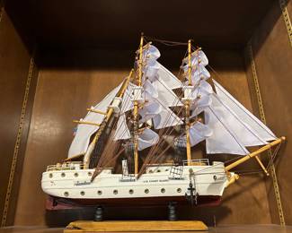 Lot #162 - $75 - Ship model. USCG Barqueeagle 19”W x 17”H