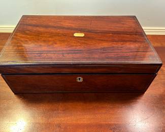 Lot #87 - $195 -Antique writing box / slope / travel desk