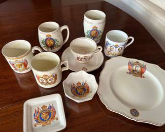 Lot #94 - $150 -9 pieces commemorating the coronation of King George VI 1937