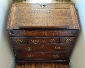 Lot #49 - $650 - Oak slant front desk. 40-1/2"H x 36"W x 23"D