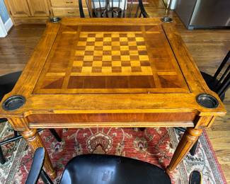 Lot # 9 - $295 -Contemporary game table. 3' x 3' x 30"H.