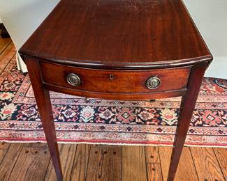Lot #19 - $195 -Oval top Pembroke table. 29"H x 32"D x 20-1/2"-41"W. Some scratches on the top.