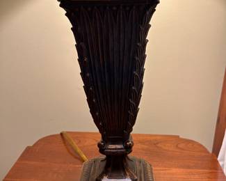 Lot #136 - $60 - Pair of resin lamps 18"H to harp
