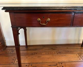 Lot #3 - $495 -Marble top table. Marble is not attached, so can be removed for moving. 49"W x 32"H x 25"D