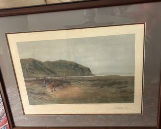 Lot #115 - $150- "A Difficult Bunker" print 35-1/2"x 28" framed