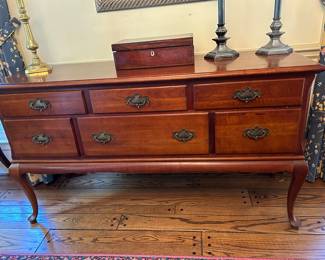 Lot #2 - $275 -buffet / sideboard with 2 silverware drawers. 62"W x 34"H x 21"D