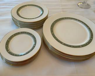 Lot #101- $150 - Royal Doulton "Rondelay" - 7 dinner plates, 7 salad plates and 7 bread plates.