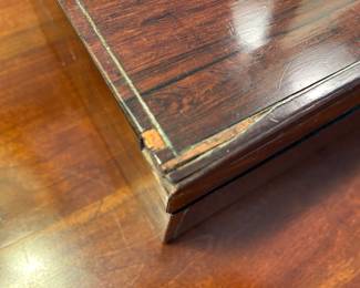 damage to top corner of writing box